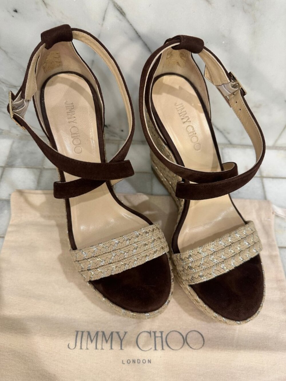 Jimmy Choo | Portia Crisscross Espadrille Wedges | Size 41 - Picture 4 of 14